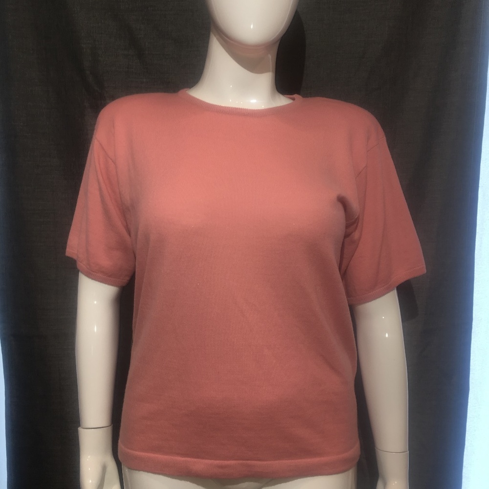 August Max Short Sleeve Sweater Peach 2X